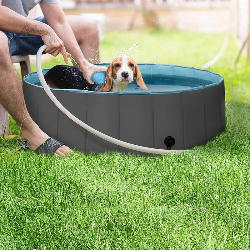 YIP Foldable Hard Plastic Extra Large Dog Pet Bath Swimming Pool Collapsible Dog Pet Pools 